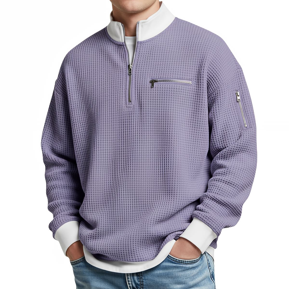 Daniel | Pull Gaufré Demi-Zip