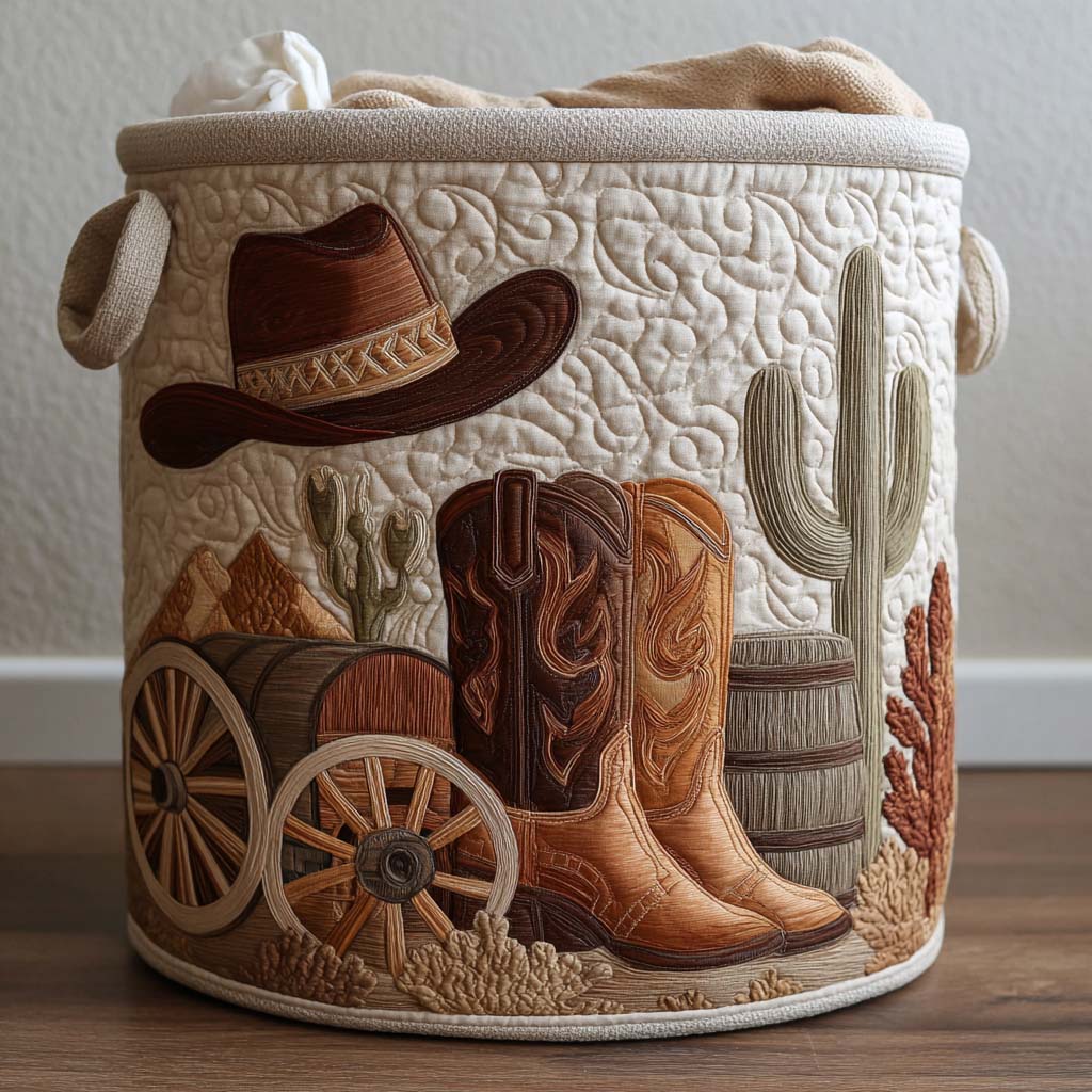 Esprit Western | Panier à Linge Fait Main