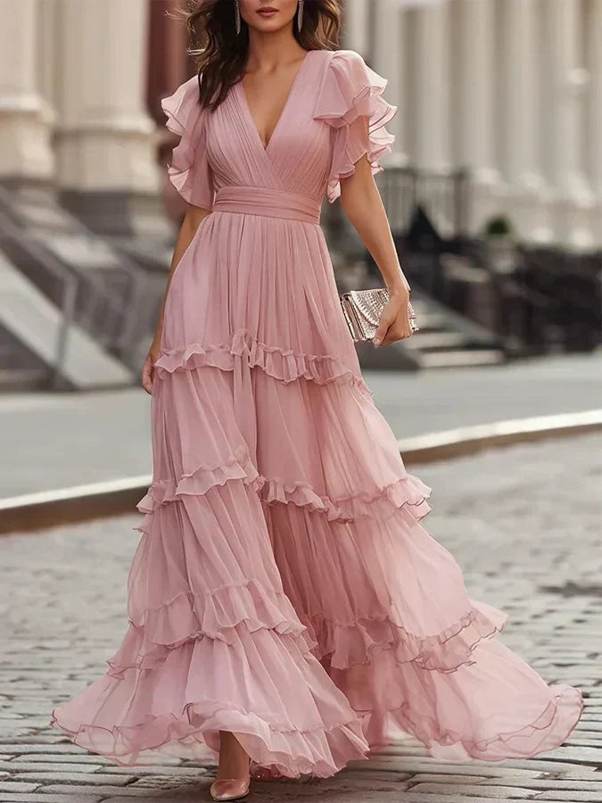Zoe | Robe Longue de Cérémonie Rose Élégante