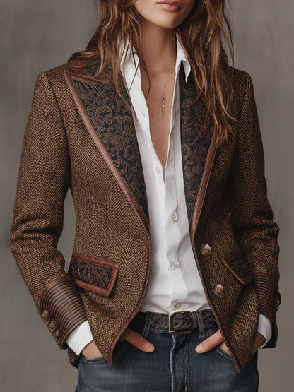 Arabella | Blazer à Empiècements Chevrons