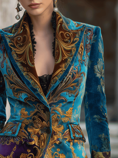 Célestine | Blazer en Velours Baroque Bohème