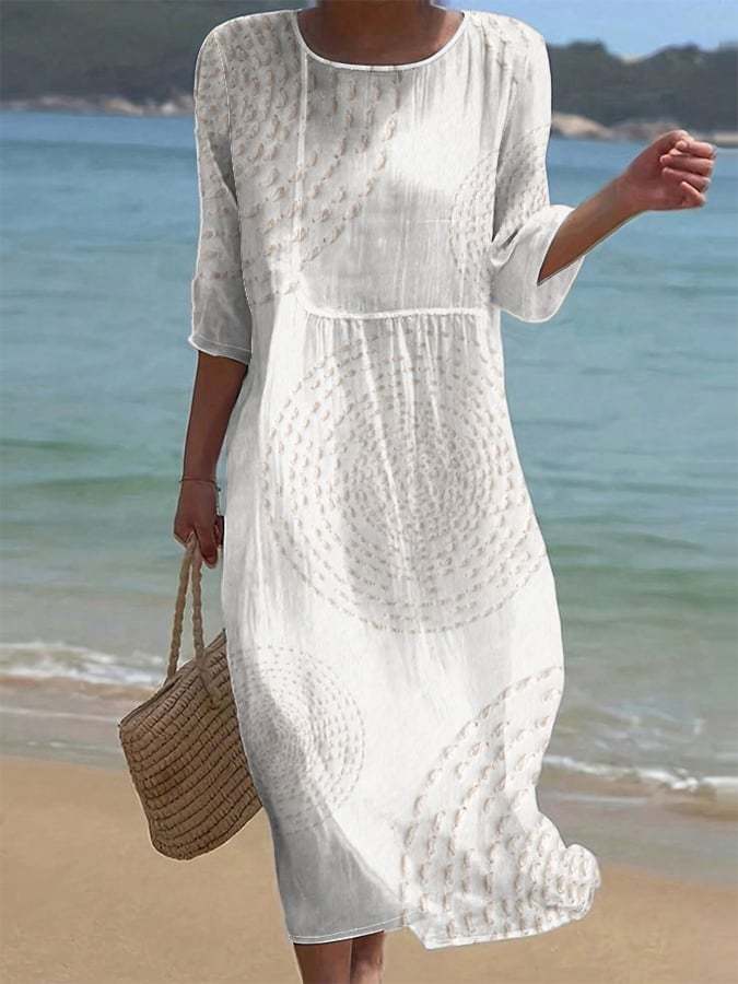 Robe décontractée femme brodée