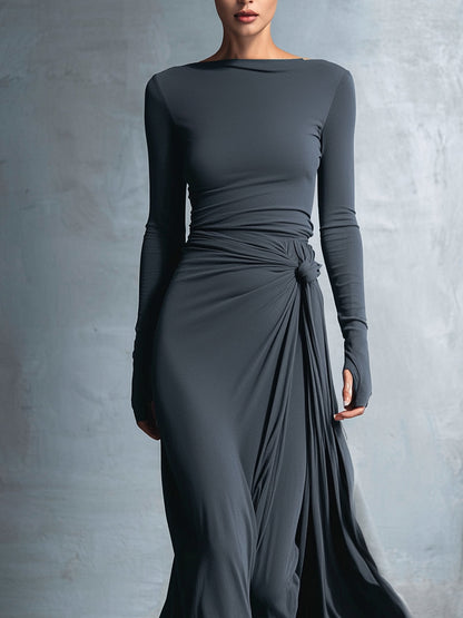 Naiara | Robe Longue à Nœud Latéral