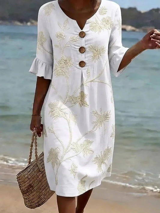 Robe décontractée femme à imprimé floral