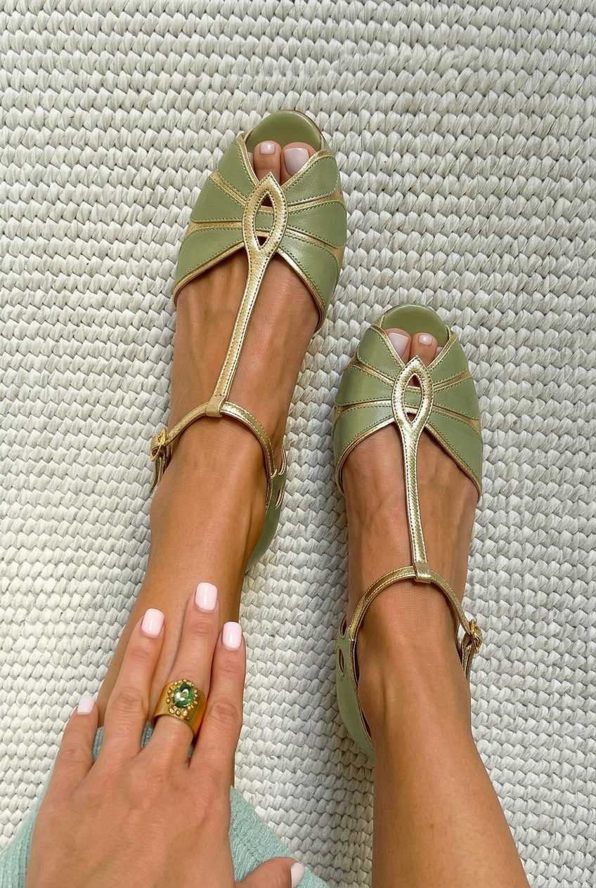 Talons bloc peep toe à découpes avec bride en T