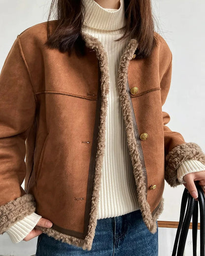 Cora | Veste en Peau Lainée