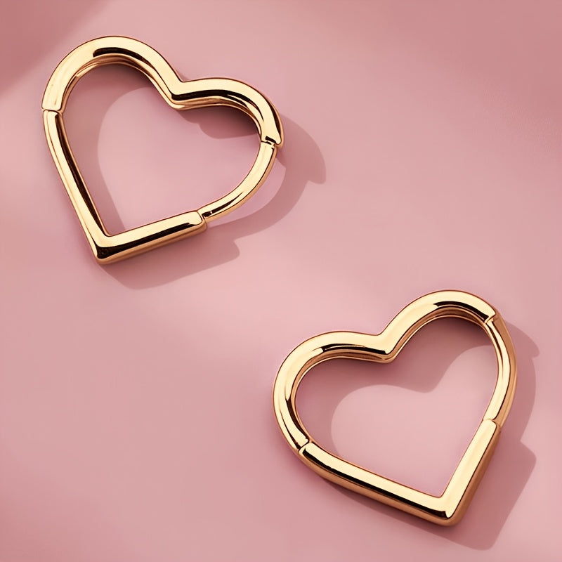 Priscilla | Boucles d'Oreilles Cœur en Acier Inoxydable