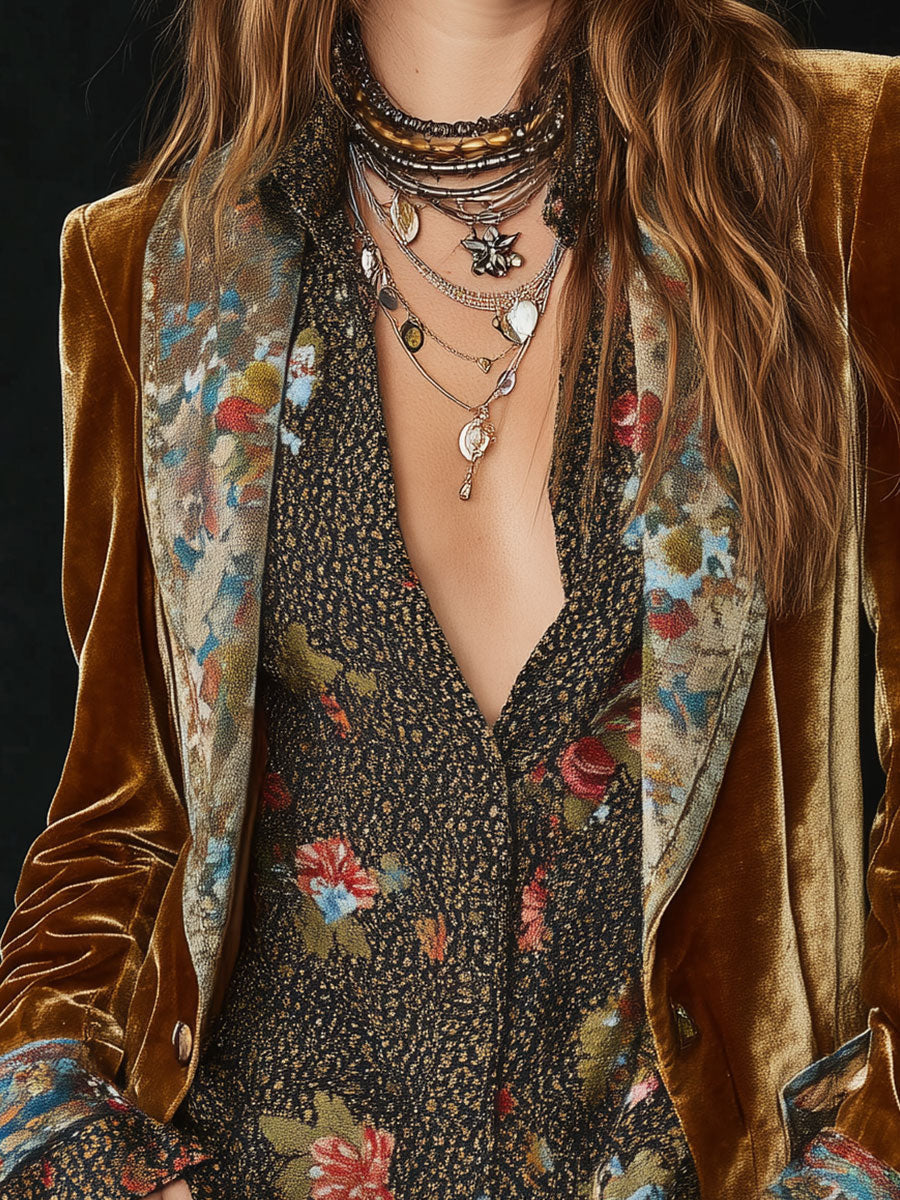 Marcelline | Blazer Patchwork Fleuri Vintage