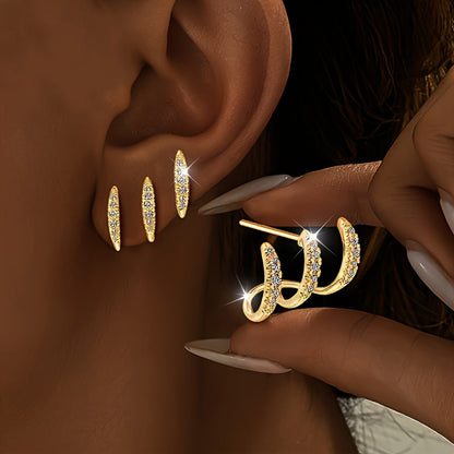 Sofia | Boucles d'Oreilles Triples Élégantes
