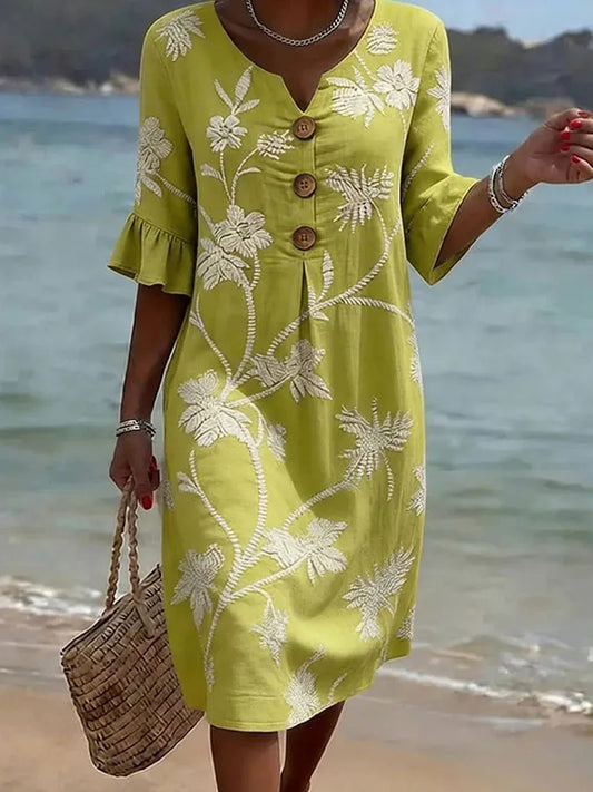 Robe décontractée femme à imprimé floral