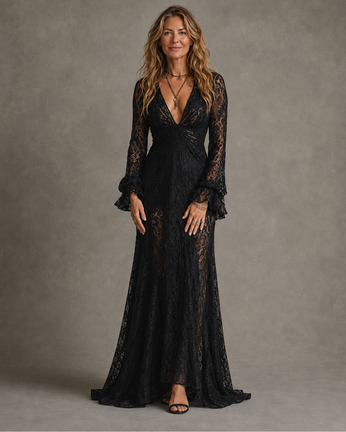 Carlotta | Maxi en Dentelle Col en V