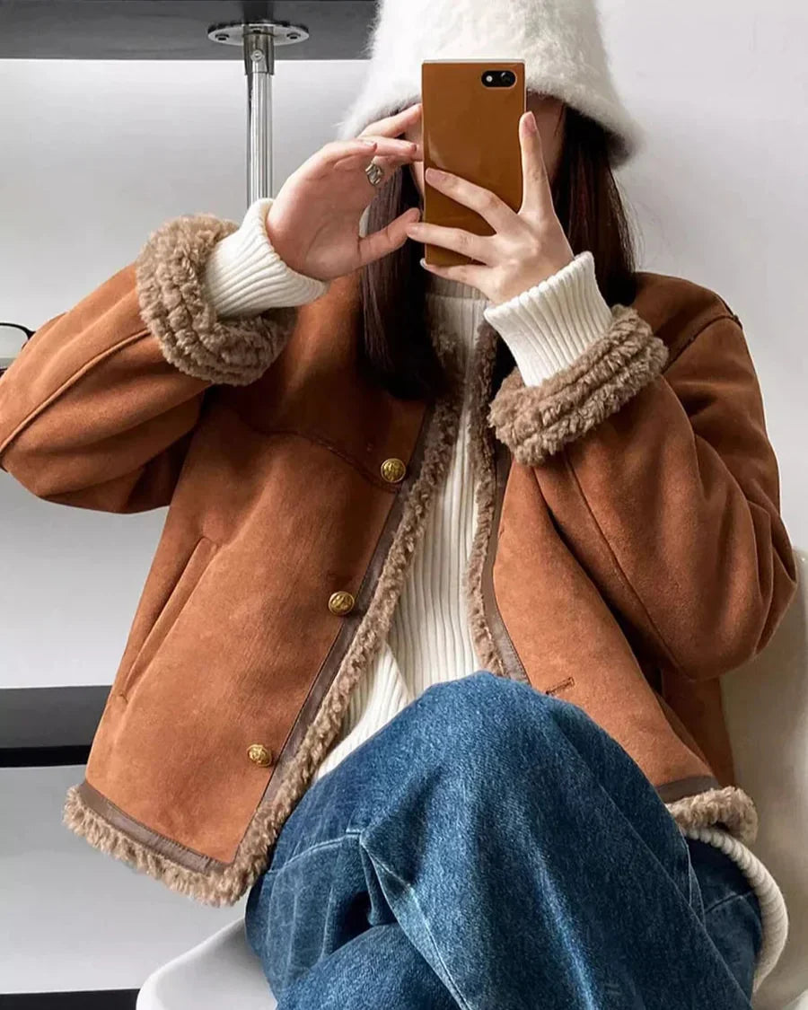Cora | Veste en Peau Lainée