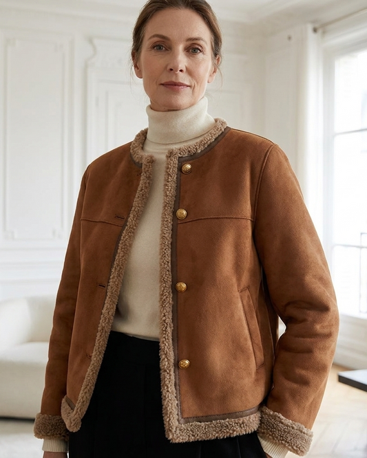 Cora | Veste en Peau Lainée