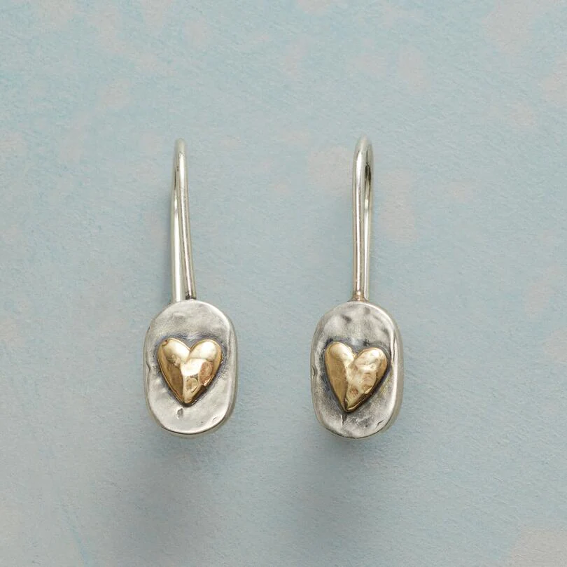 Nadia | Boucles d'Oreilles Cœur Argent et Or