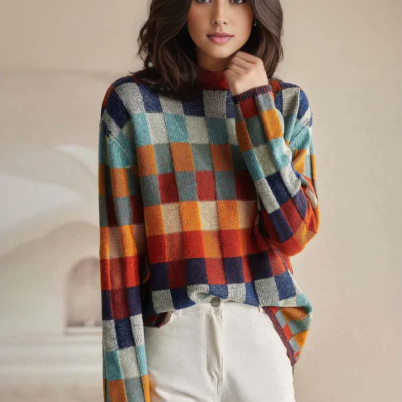 Anna | Pull Col Montant Chiné