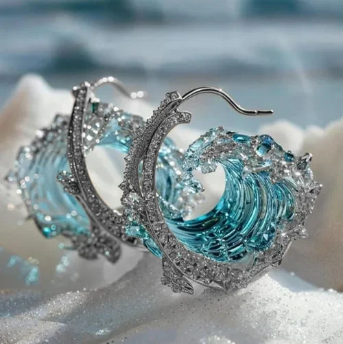 Sara | Boucles d'Oreilles Vagues de la Mer
