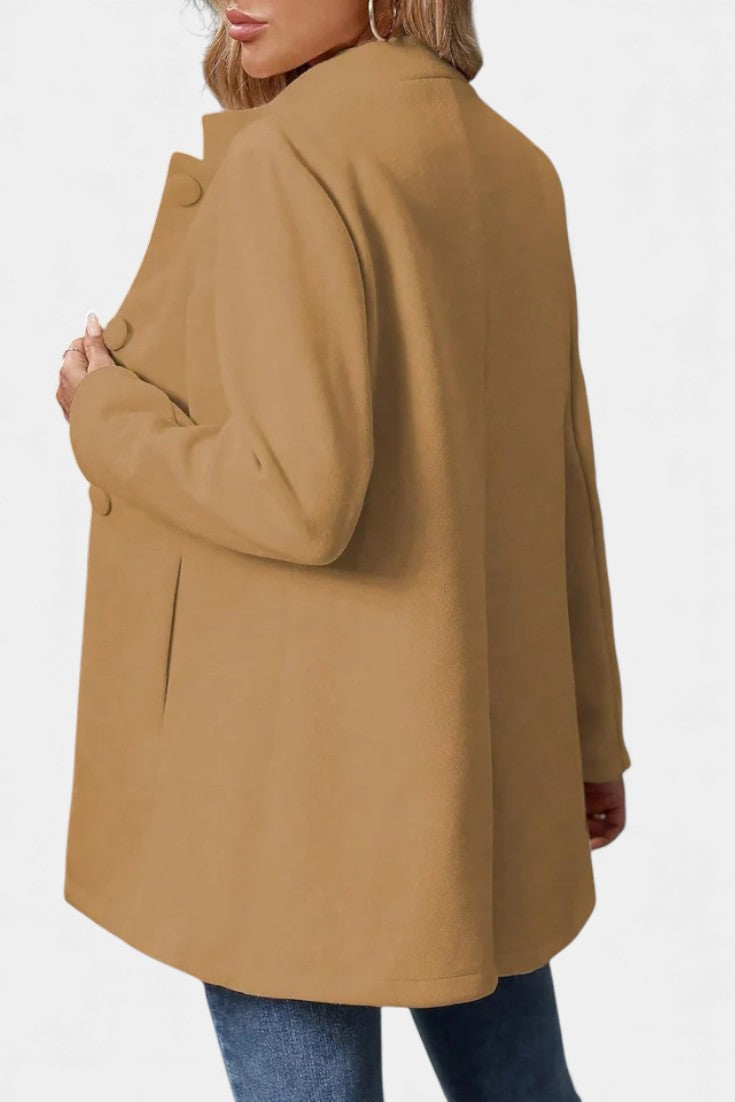 Lyana | Manteau Caban à Col Montant et Manches Longues
