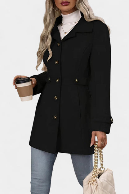 Cléophée | Manteau Mi-Long Élégant à Ceinture Ajustable
