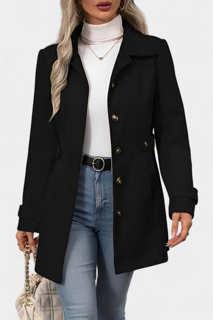 Cléophée | Manteau Mi-Long Élégant à Ceinture Ajustable