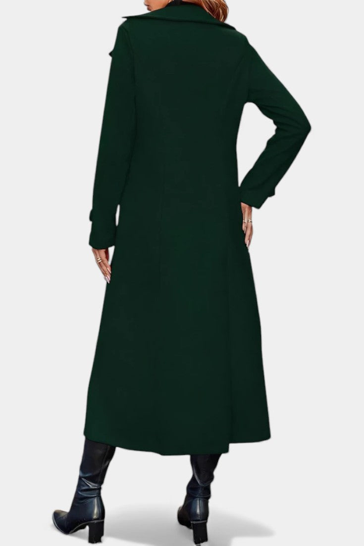 Naïssa | Manteau Long Croisé à Revers Crantés