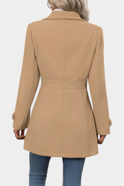 Cléophée | Manteau Mi-Long Élégant à Ceinture Ajustable