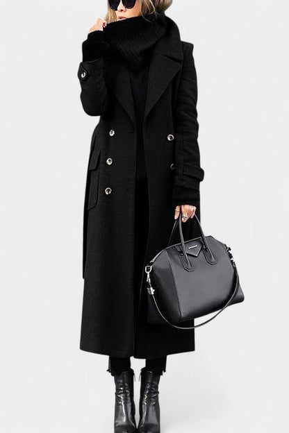 Franka | Manteau Long Ceinturé à Double Boutonnage et Col Tailleur