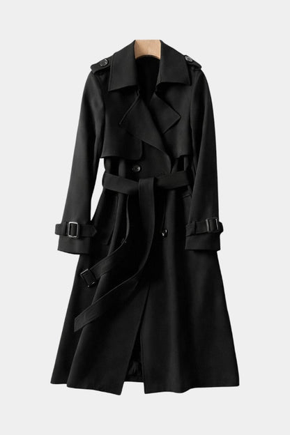 Romane | Manteau Long Ceinturé à Double Boutonnage