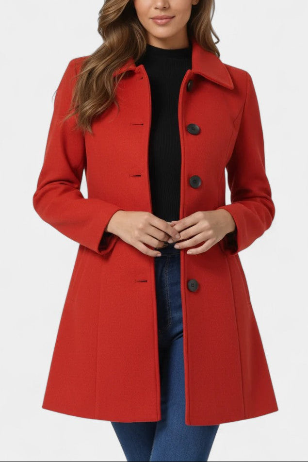 Louane | Manteau d'Hiver à Simple Boutonnage et Taille Cintrée