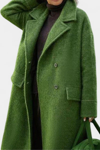 Camile | Manteau Long Oversize à Double Boutonnage et Col à Revers