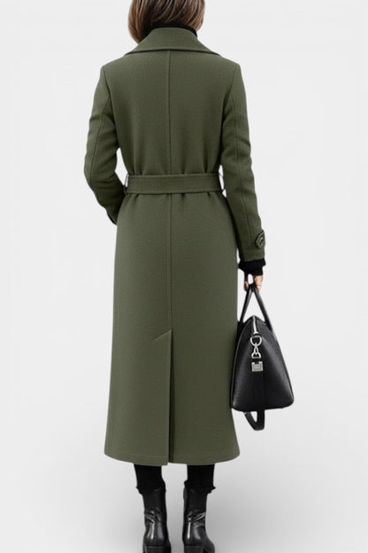 Franka | Manteau Long Ceinturé à Double Boutonnage et Col Tailleur