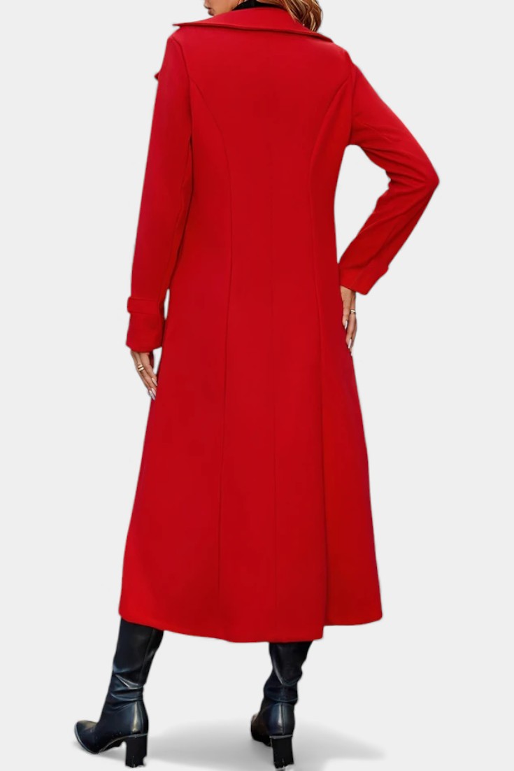Naïssa | Manteau Long Croisé à Revers Crantés