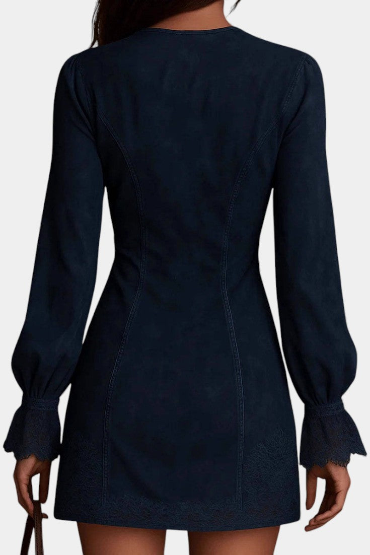 Vivencia | Robe Courte Ajustée à Dentelle Raffinée