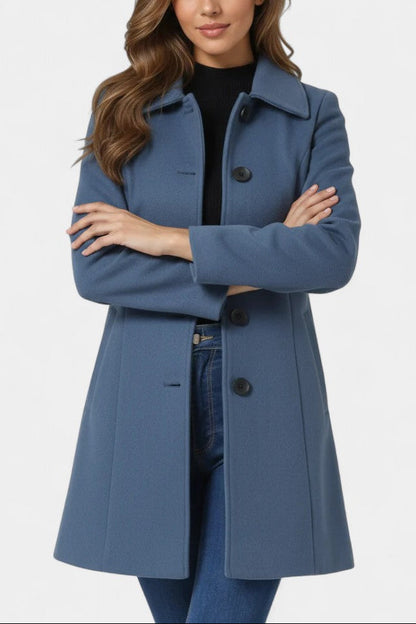 Louane | Manteau d'Hiver à Simple Boutonnage et Taille Cintrée