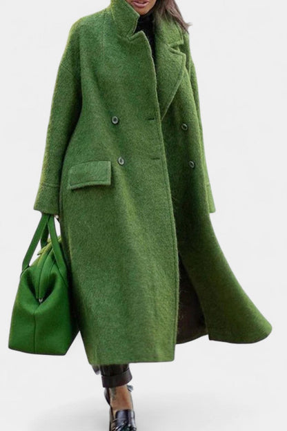 Camile | Manteau Long Oversize à Double Boutonnage et Col à Revers
