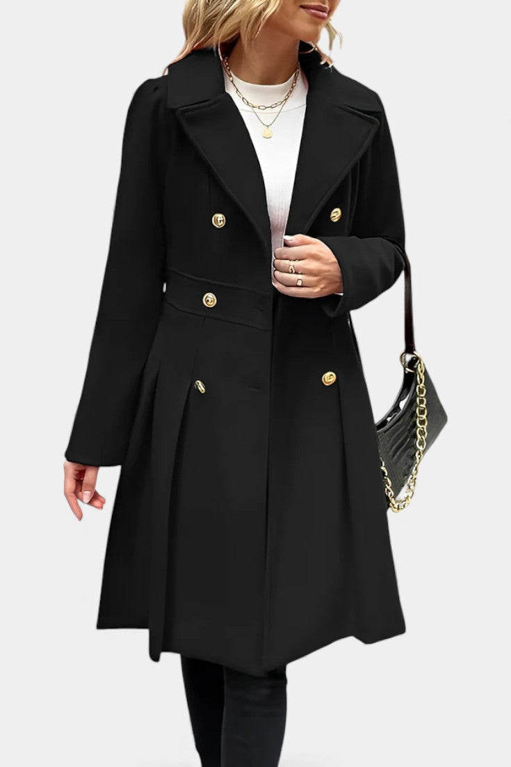 Philia | Manteau Caban Évasé à Double Boutonnage