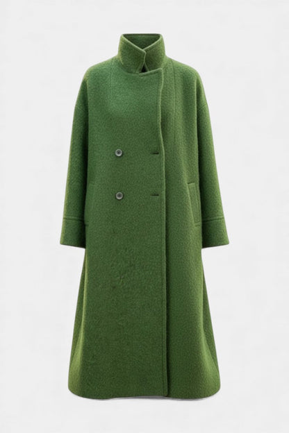 Camile | Manteau Long Oversize à Double Boutonnage et Col à Revers