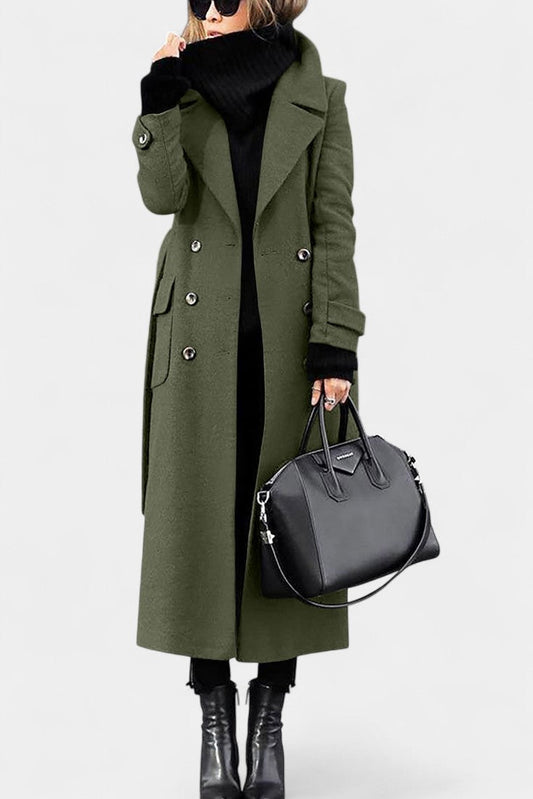 Franka | Manteau Long Ceinturé à Double Boutonnage et Col Tailleur
