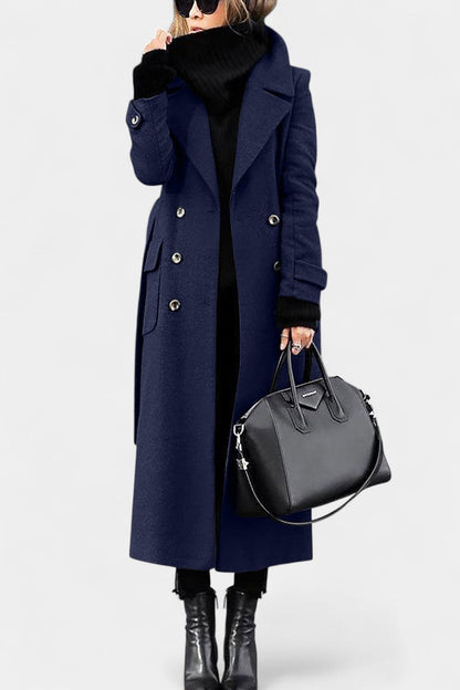 Franka | Manteau Long Ceinturé à Double Boutonnage et Col Tailleur