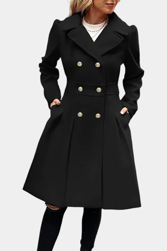 Philia | Manteau Caban Évasé à Double Boutonnage