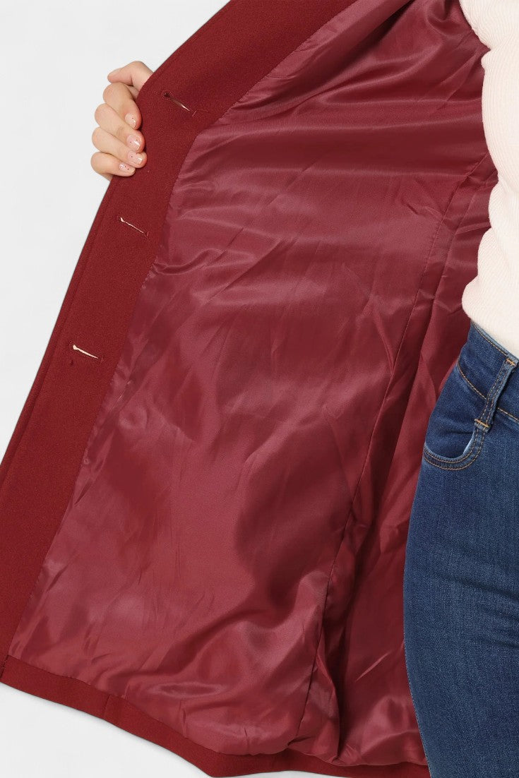 Louane | Manteau d'Hiver à Simple Boutonnage et Taille Cintrée