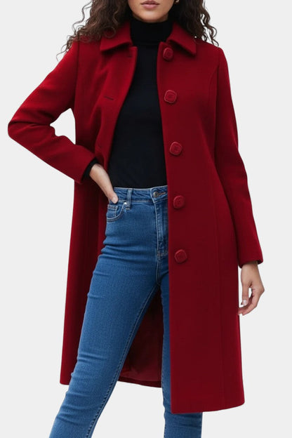 Varvara | Manteau d'Hiver Ajusté et Évasé