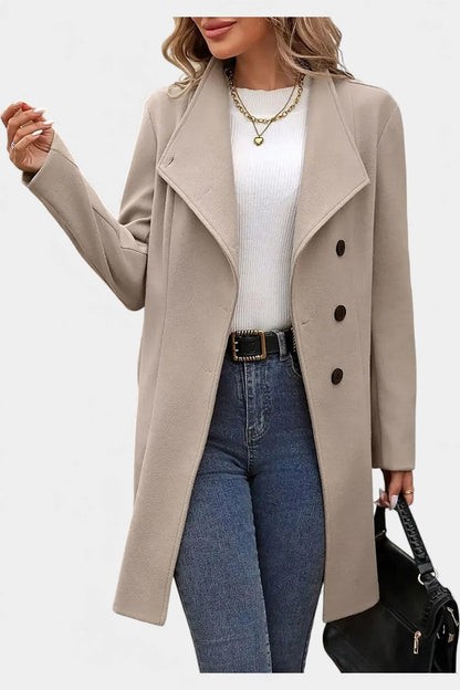 Yuliana | Manteau Long à Boutons et Taille Nouée