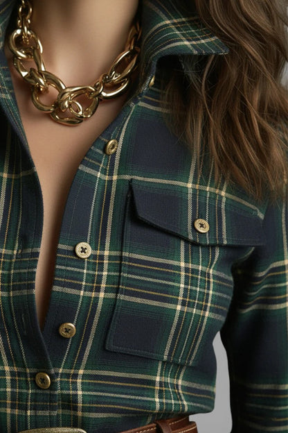 Eustellia | Robe Longue à Carreaux Esprit Ethnique Rétro