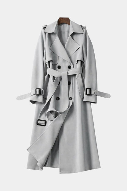 Romane | Manteau Long Ceinturé à Double Boutonnage