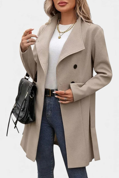 Yuliana | Manteau Long à Boutons et Taille Nouée