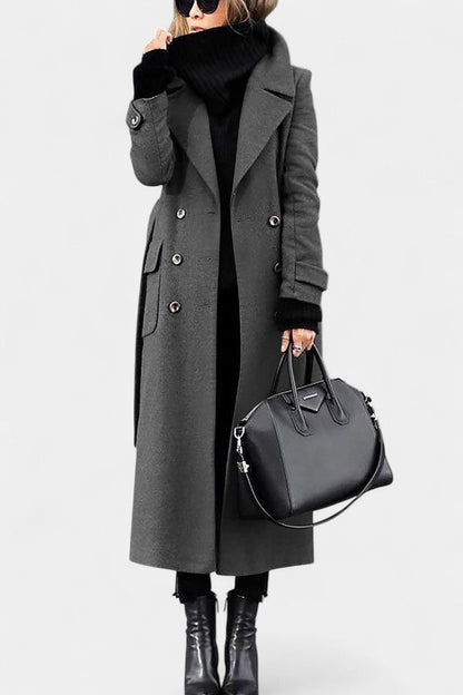Franka | Manteau Long Ceinturé à Double Boutonnage et Col Tailleur