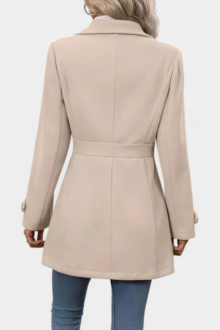 Cléophée | Manteau Mi-Long Élégant à Ceinture Ajustable