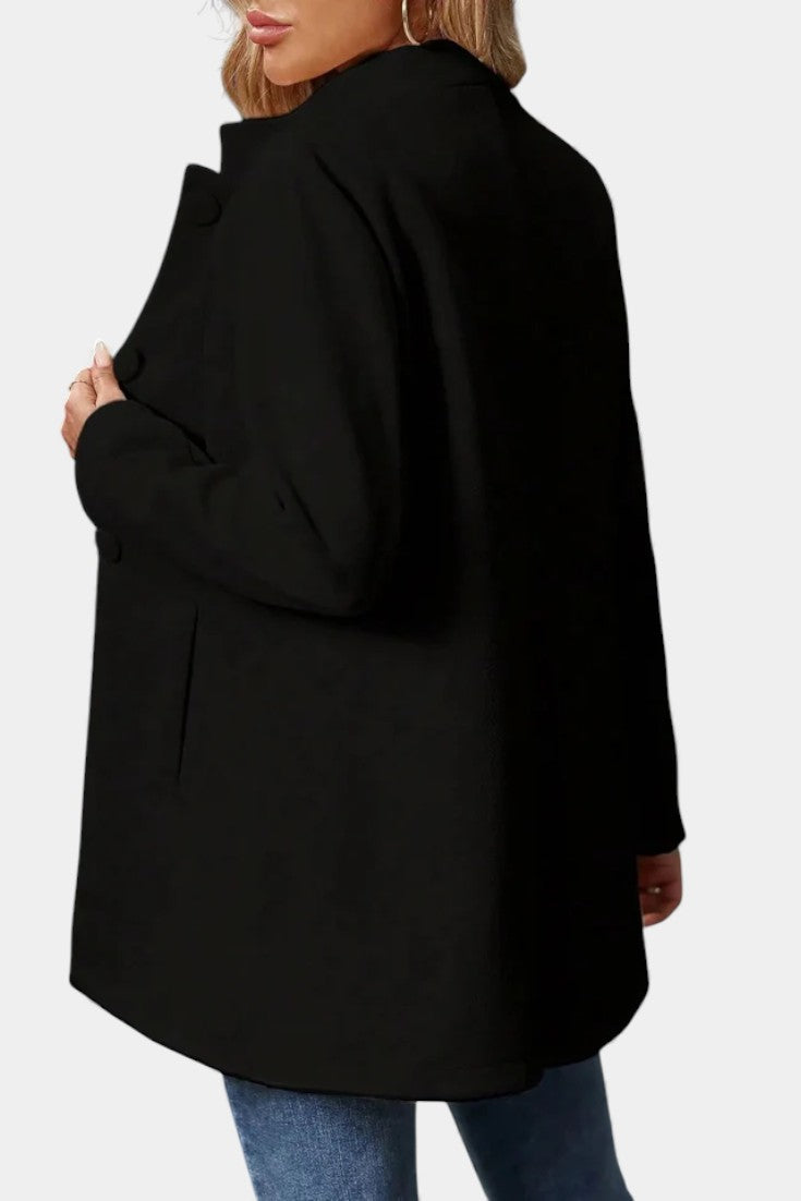 Lyana | Manteau Caban à Col Montant et Manches Longues