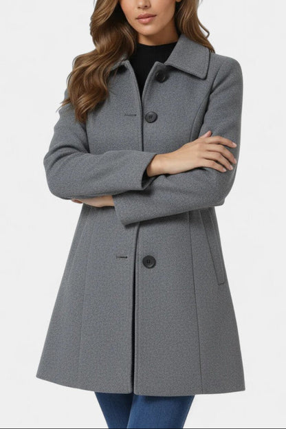 Louane | Manteau d'Hiver à Simple Boutonnage et Taille Cintrée