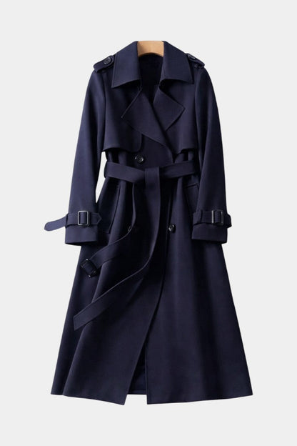 Romane | Manteau Long Ceinturé à Double Boutonnage
